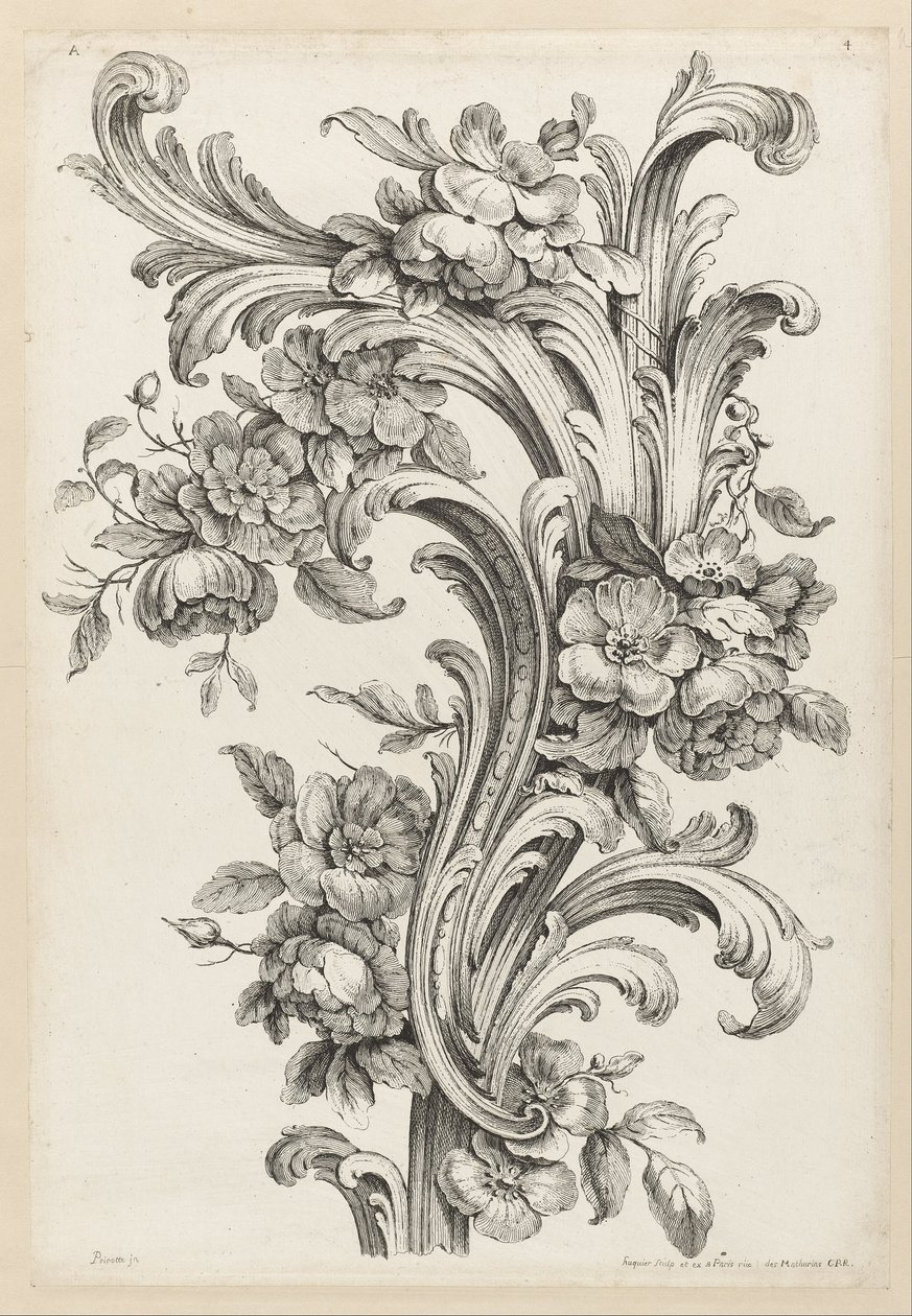 Diseño Floral y de Hoja de Acanto de Alexis Peyrotte