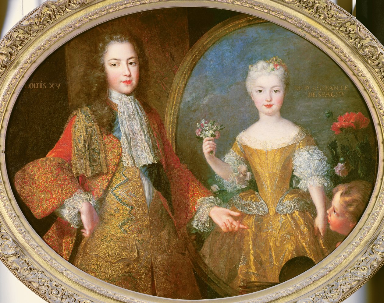Luis XV (1710-74) y la Infanta de España, María Ana Victoria (1718-81) c.1724 de Alexis Simon Belle