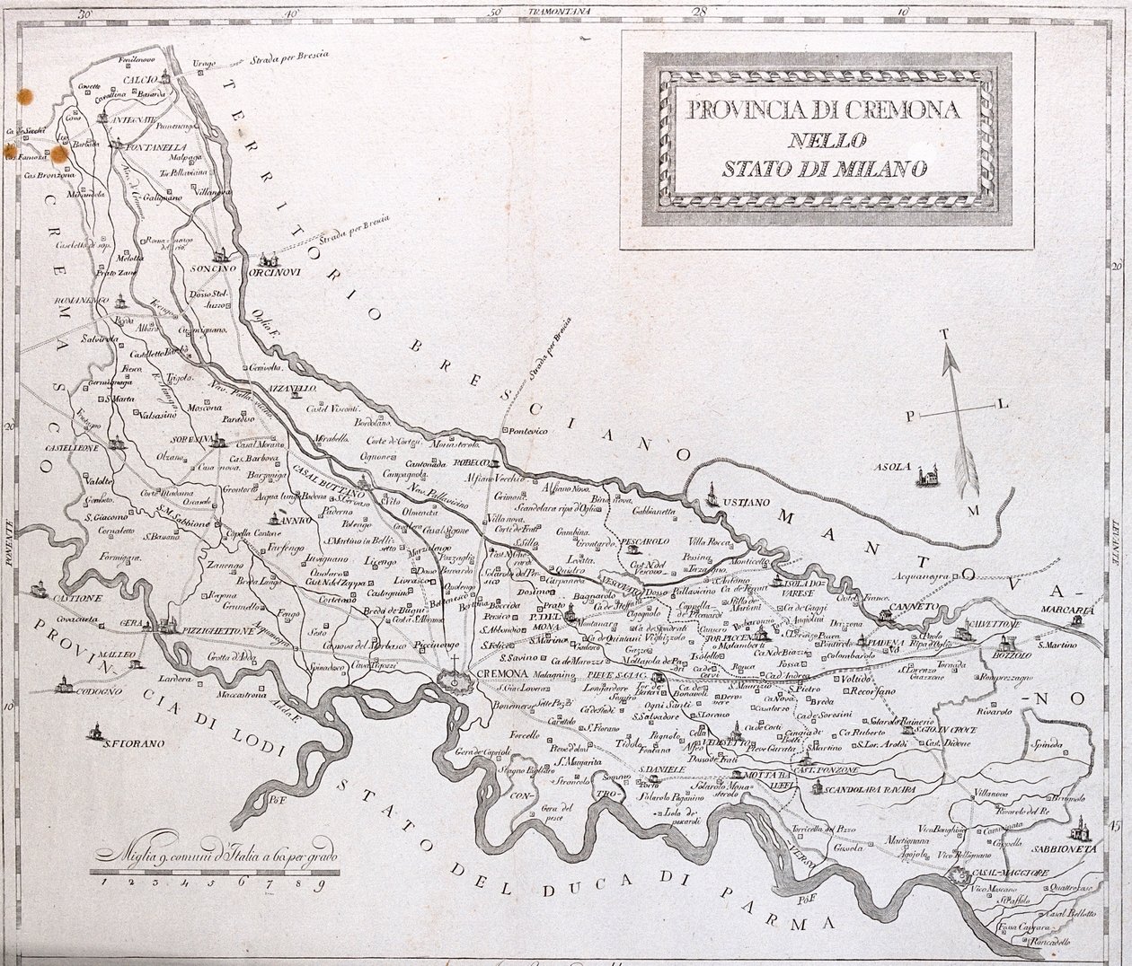 Cremona, Lodi, Mantua, Parma y Brescia, Italia - por A de Alexis Hubert Jaillot