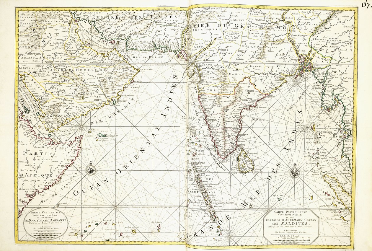 Mapa de África, Arabia e India de Alexis Hubert Jaillot