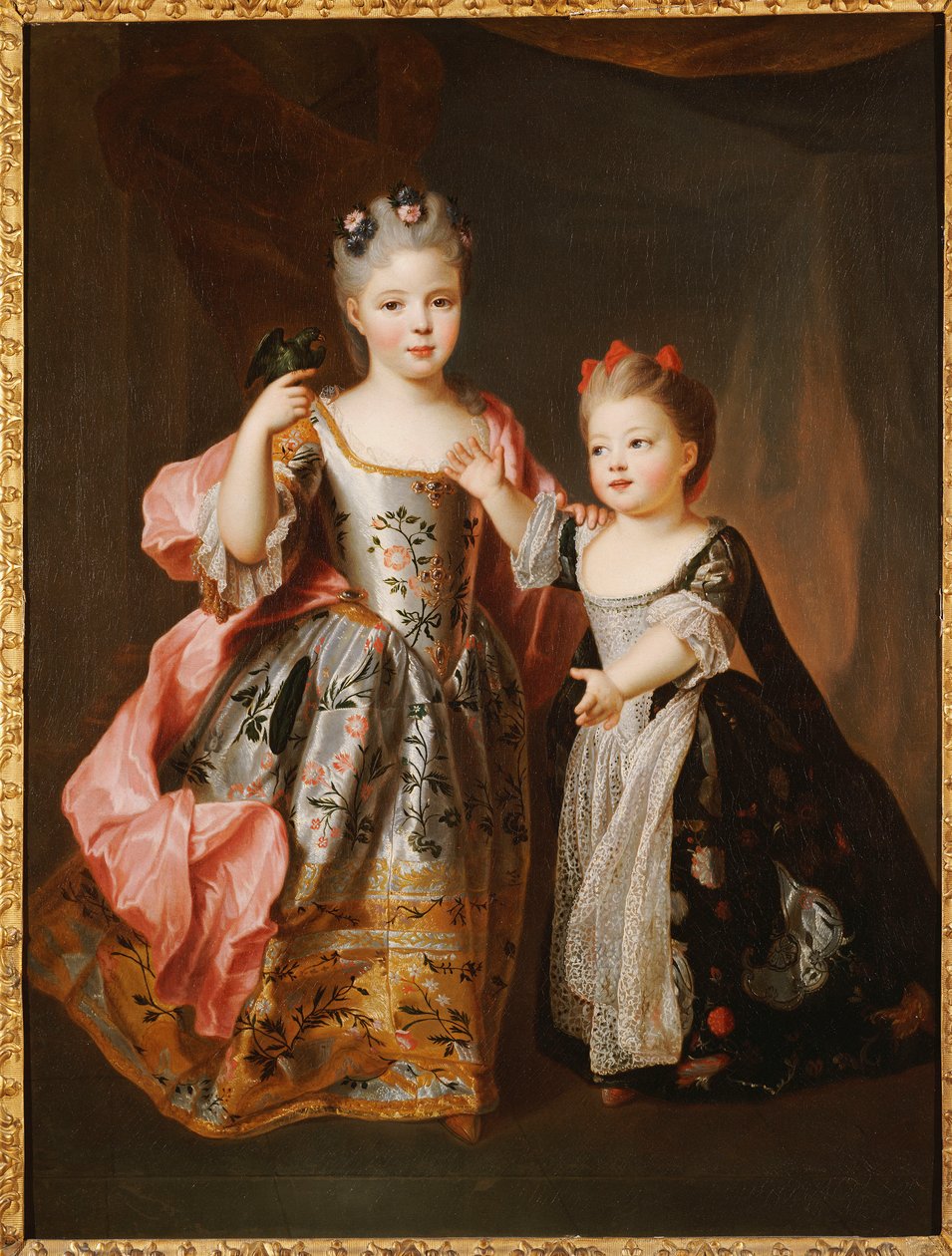 Retrato de dos niñas, supuestamente Adelaide y Victoire, hijas de Luis XV de Alexis Simon Belle