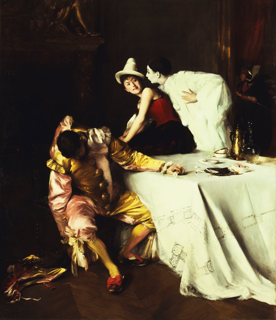 Pierrot, Colombina y Polichinela de Alexis Vollon