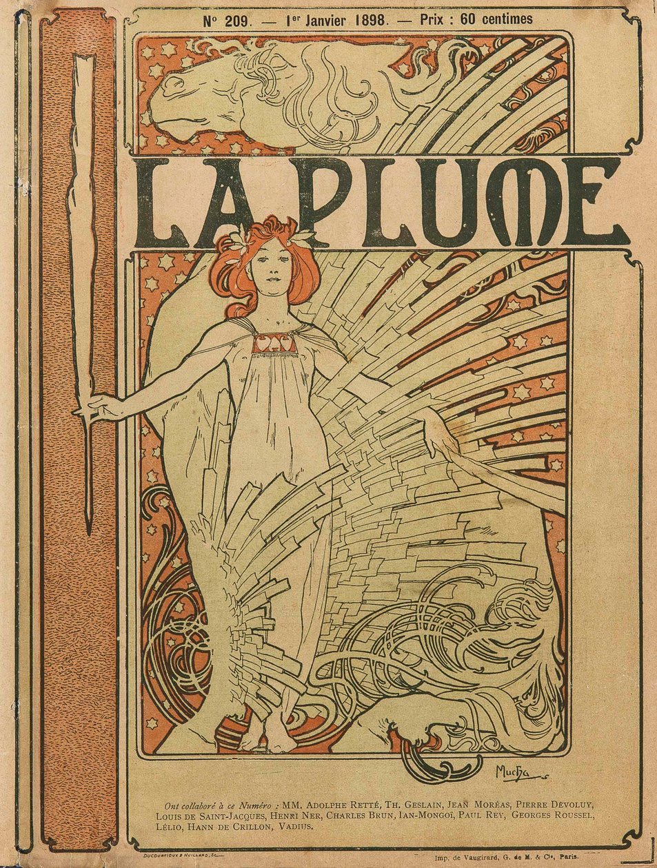 Portada de La Plume No 209 de Alfons Marie Mucha