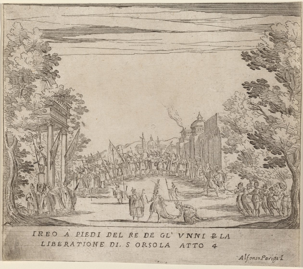 Jereo ante el Rey de los Hunos por la liberación de Santa Úrsula de Alfonso Parigi II