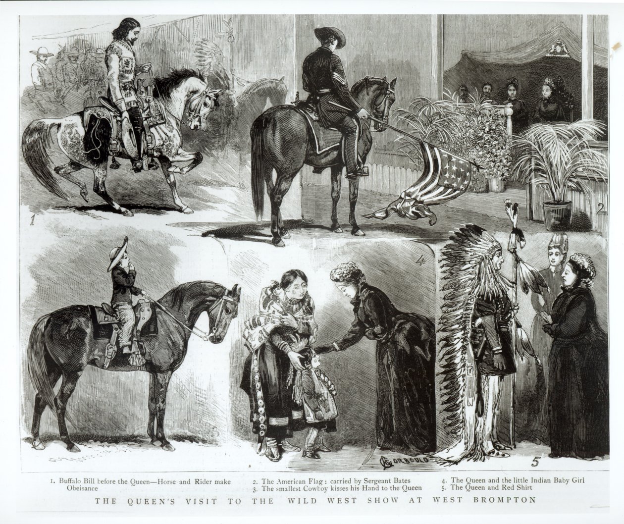 La visita de la Reina al espectáculo del Lejano Oeste en West Brompton, 1887 de Alfred Chantrey Corbould