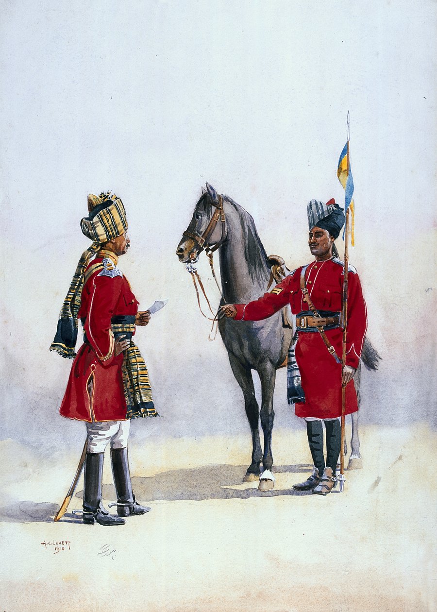 Lancistas de Alwar, Comandante y Chohan Rajput, ilustración para 