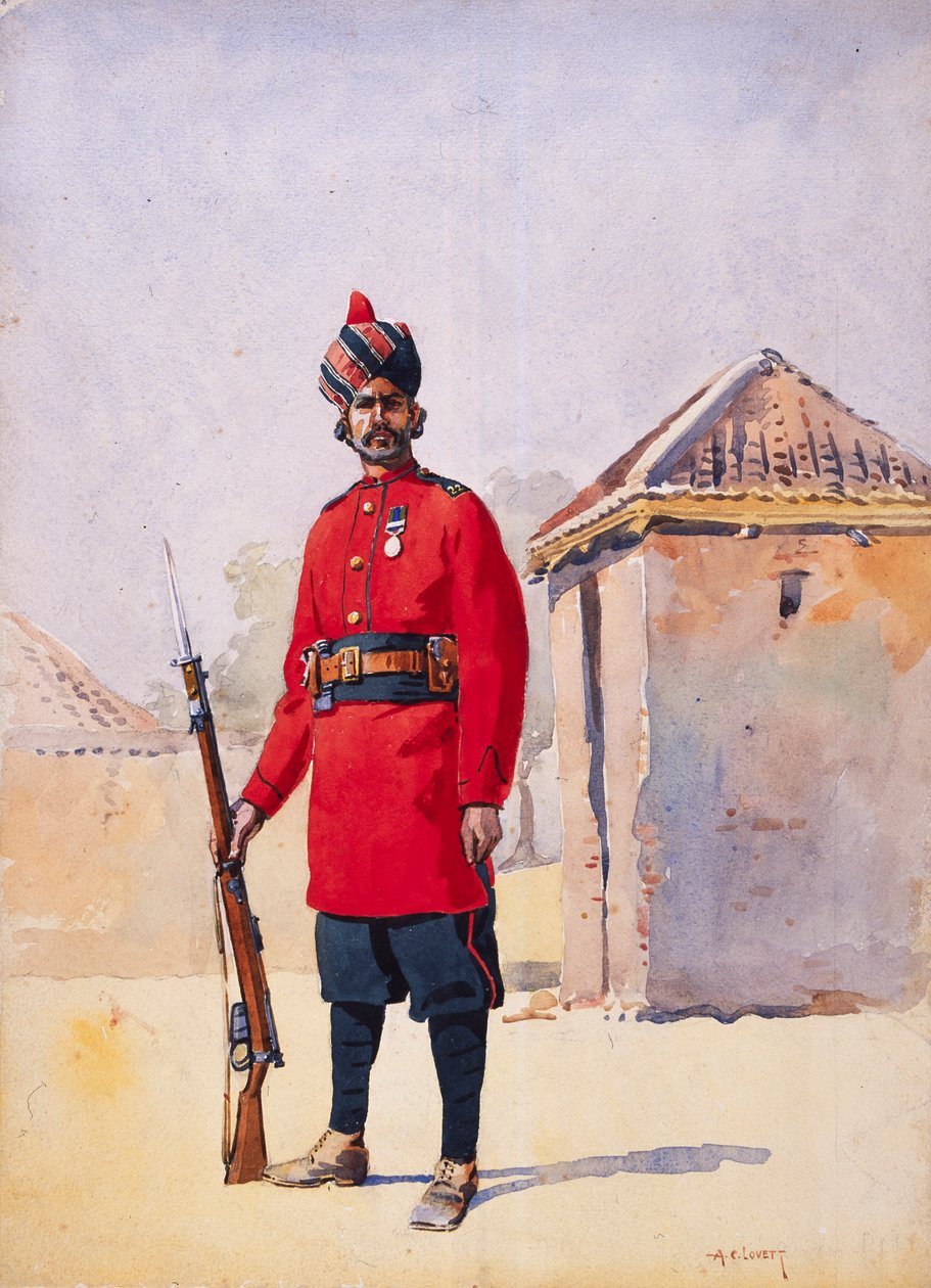 Soldado del 22º Punjabis Awan de Shahpur, ilustración para 