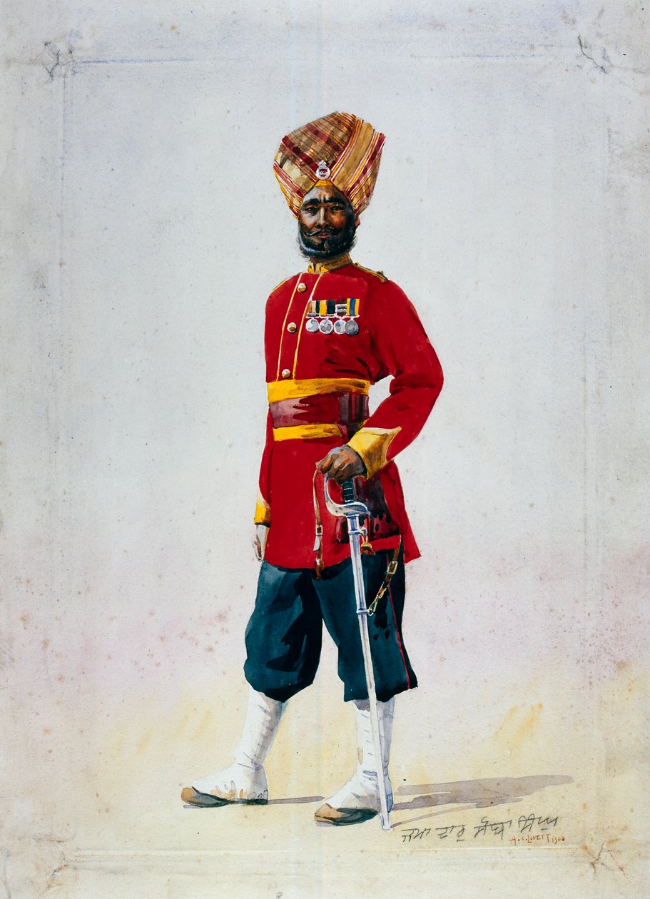 Soldado de los 35 Sikhs, Subadar, ilustración para 