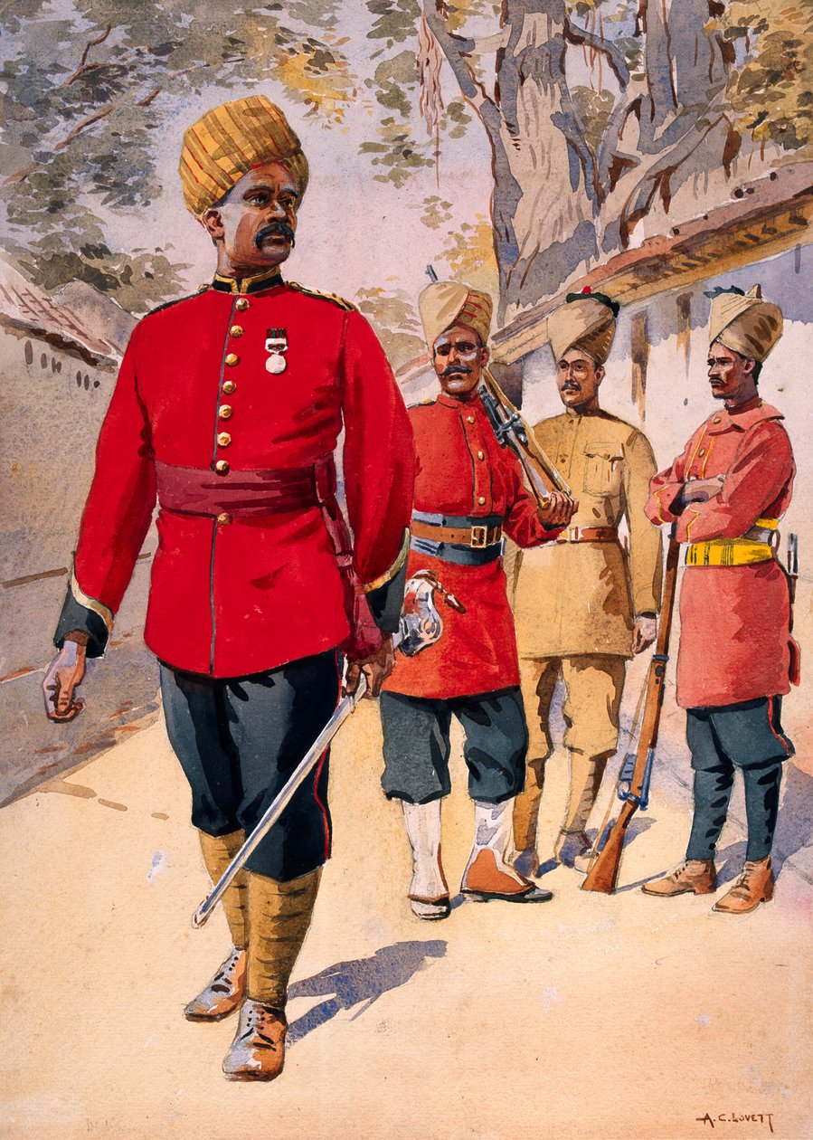 Soldado de la Infantería Ligera Mahratta, ilustración para 