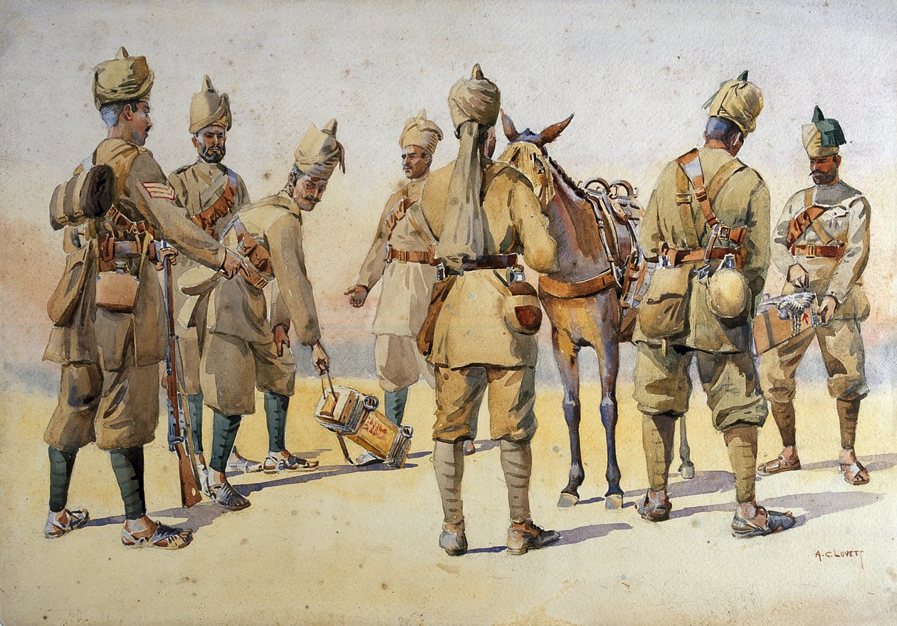 Soldados del 46º y 33º Punjabis, ilustración para 