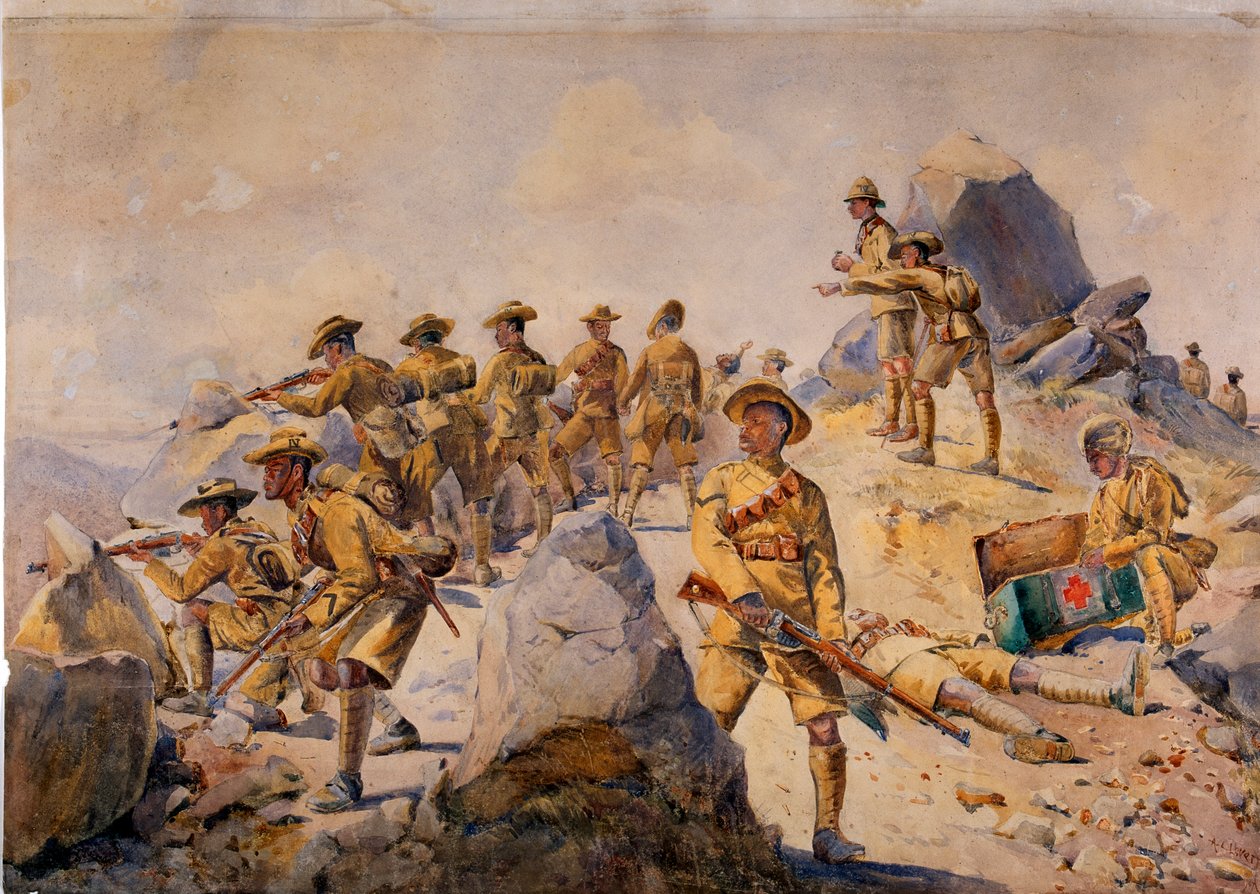 Soldados del 4º Rifles Gurkha, ilustración para 