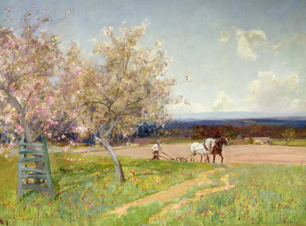 Arado de primavera, c.1900 de Alfred East