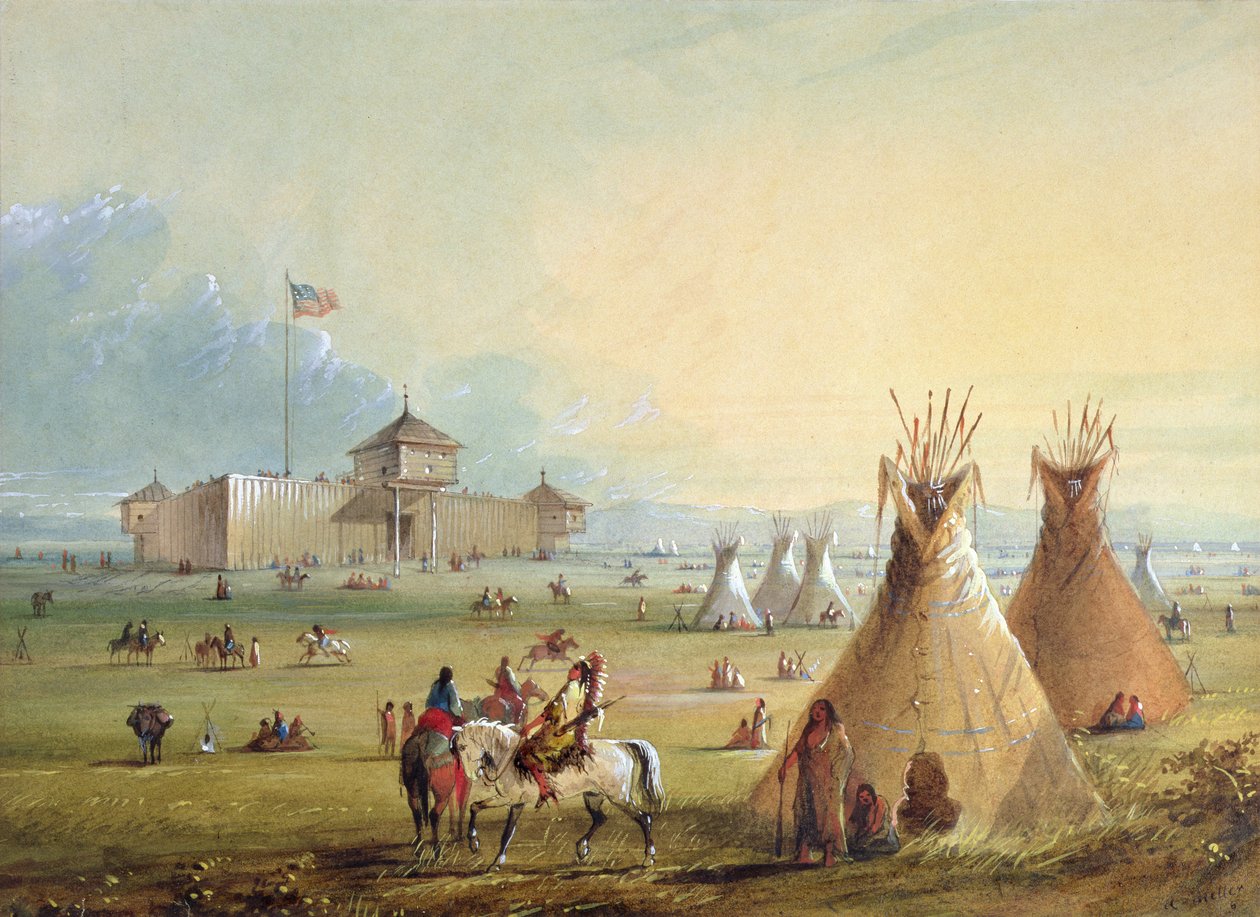 Fuerte Laramie, 1858-60 de Alfred Jacob Miller