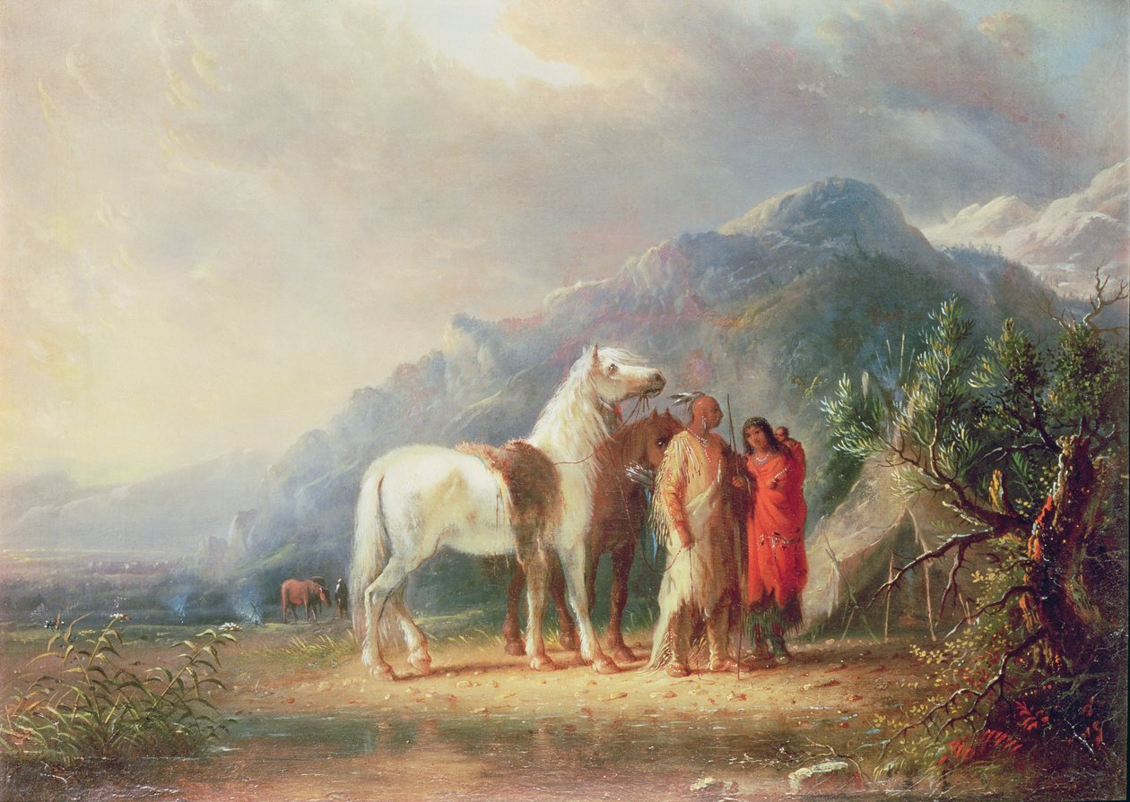 Escena de campamento sioux de Alfred Jacob Miller