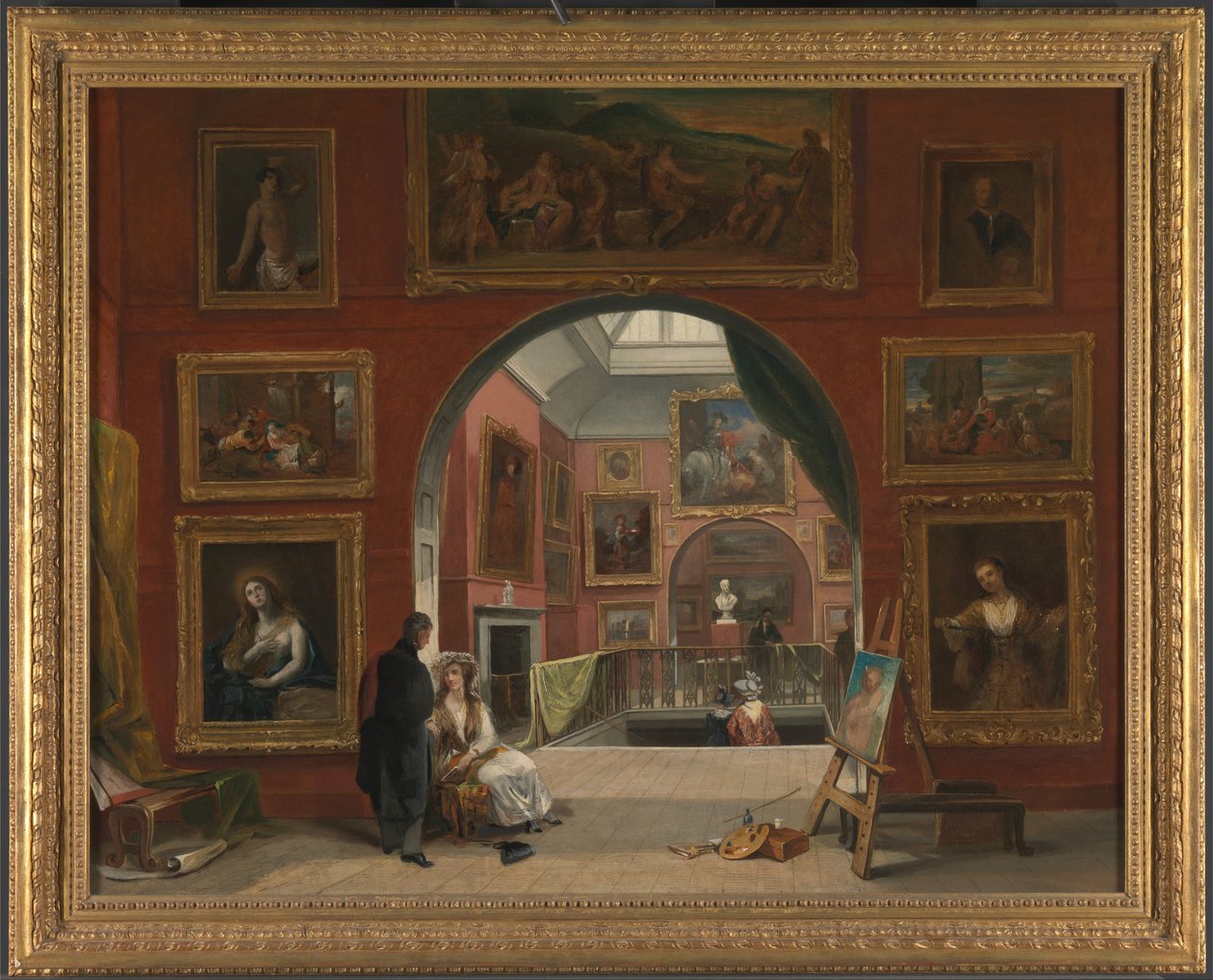 Interior de la Exposición de Maestros Antiguos de la Institución Británica, Verano de 1832 de Alfred Woolmer