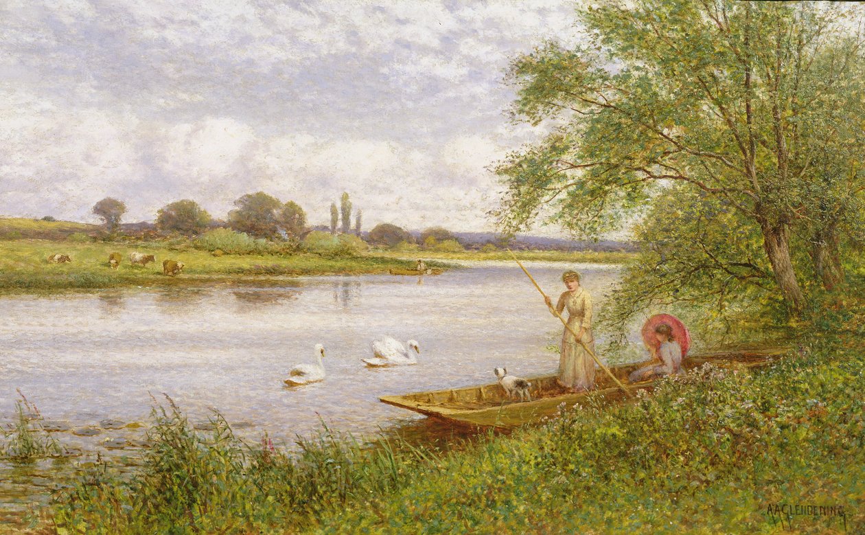 Damas en una barca de Alfred, Jr. Glendening