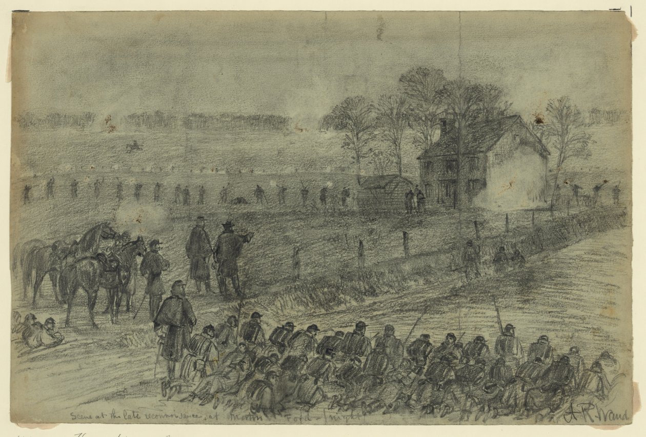 Escena en el último reconocimiento en Morton Ford de Alfred Rudolph Waud