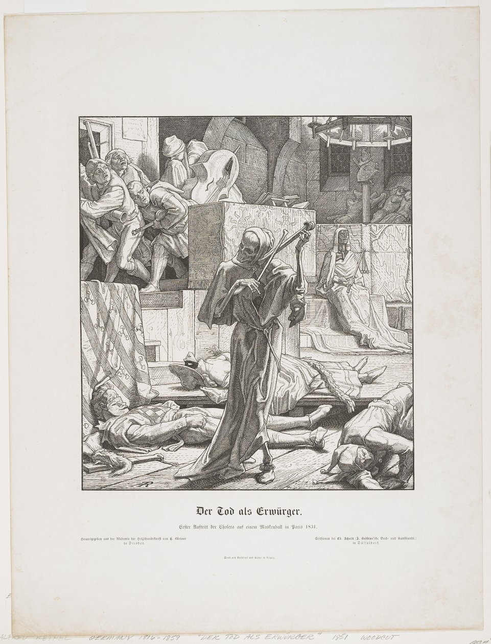 La muerte como estrangulador, 1851 de Alfred Rethel