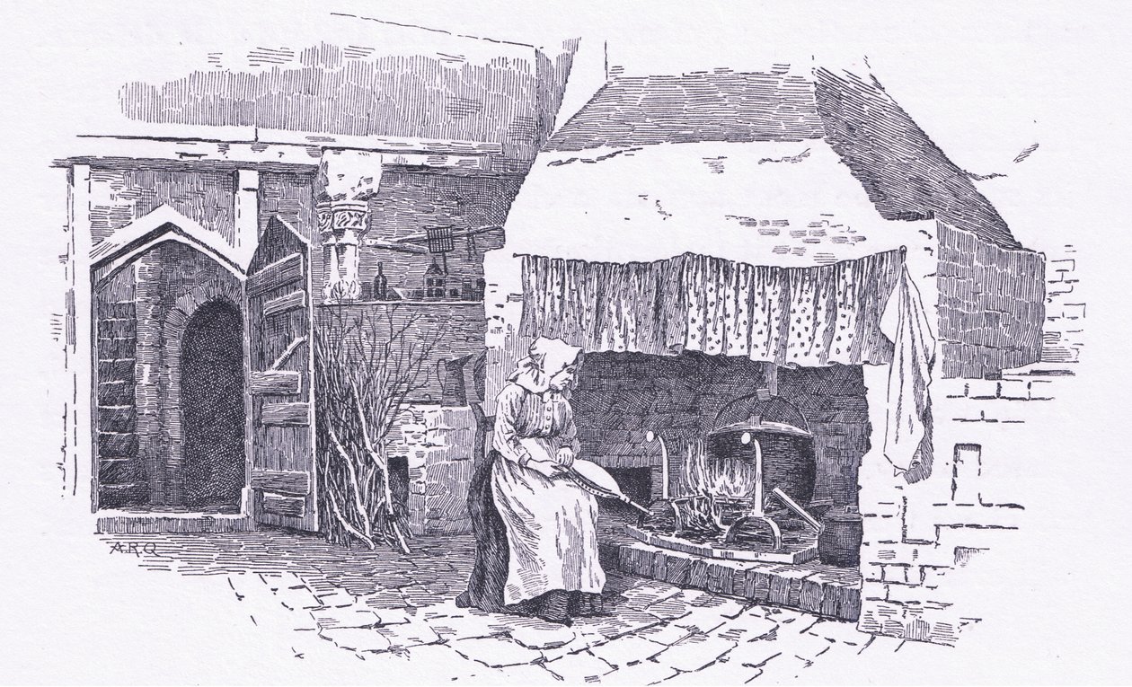 La cocina, Old Sow, Kent, de The Cottages and the Village Life of Rural England publicado por Dent & Sons Limited, 1912 de Alfred Robert Quinton