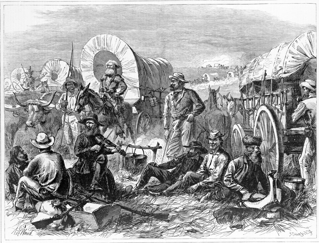 Peregrinos de las Llanuras, pub. 1871 de Alfred Rudolph Waud