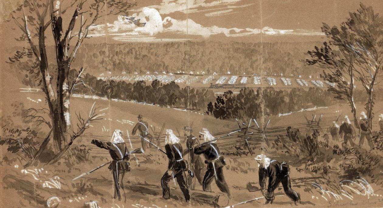 Regimientos de Ohio de Schenks, 1861 de Alfred Rudolph Waud
