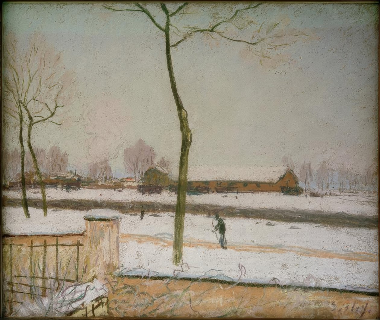 Moret - Paisaje de invierno de Alfred Sisley