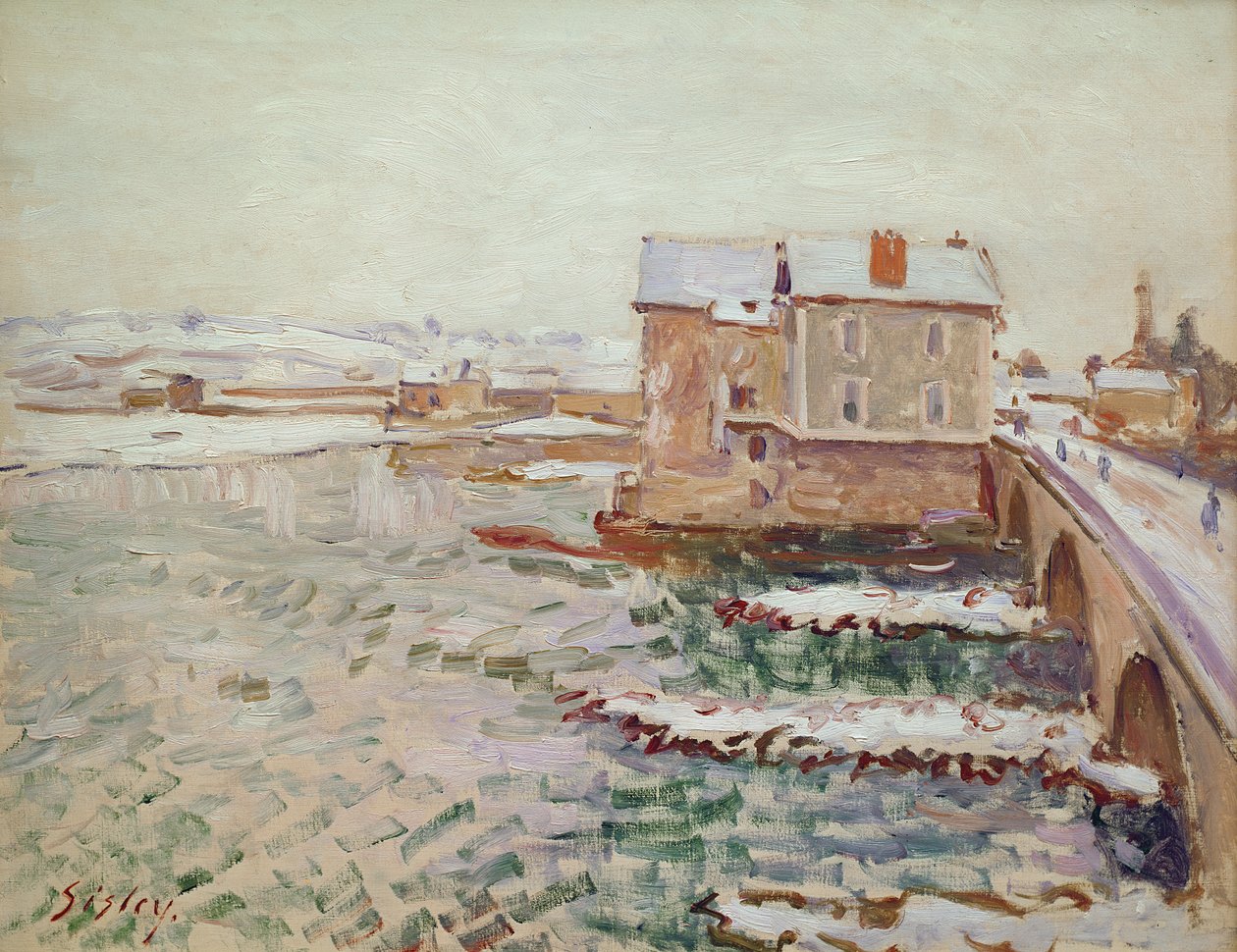 El Puente de Moret durante el invierno de 1889, después de 1889 de Alfred Sisley