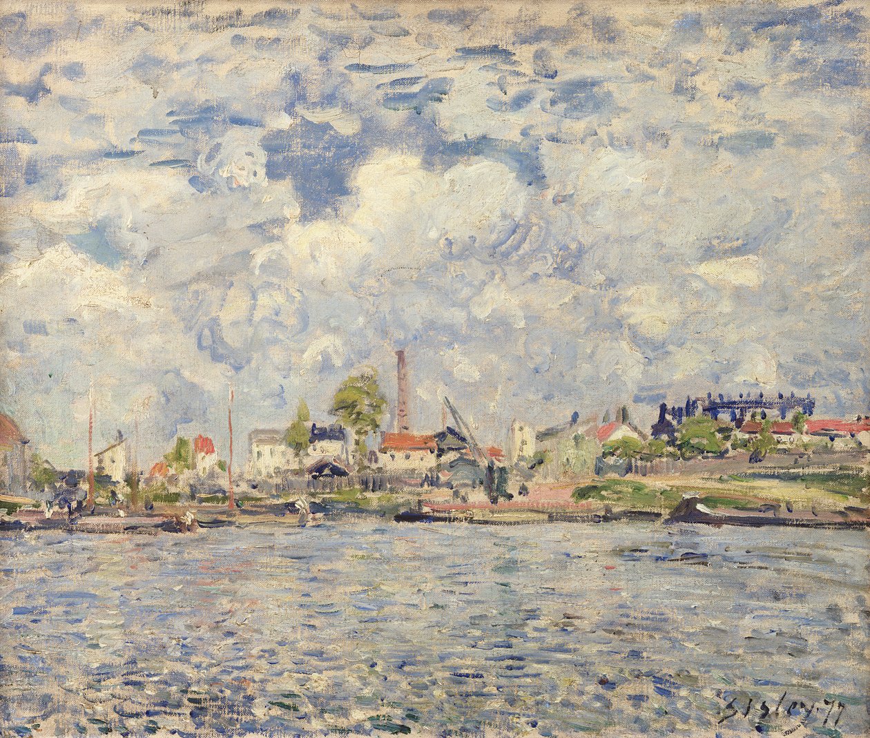 El Sena en Point du Jour, 1877 de Alfred Sisley