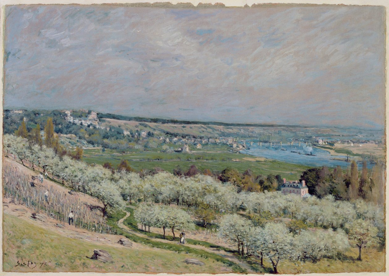 La terraza en Saint-Germain, primavera de 1875 de Alfred Sisley