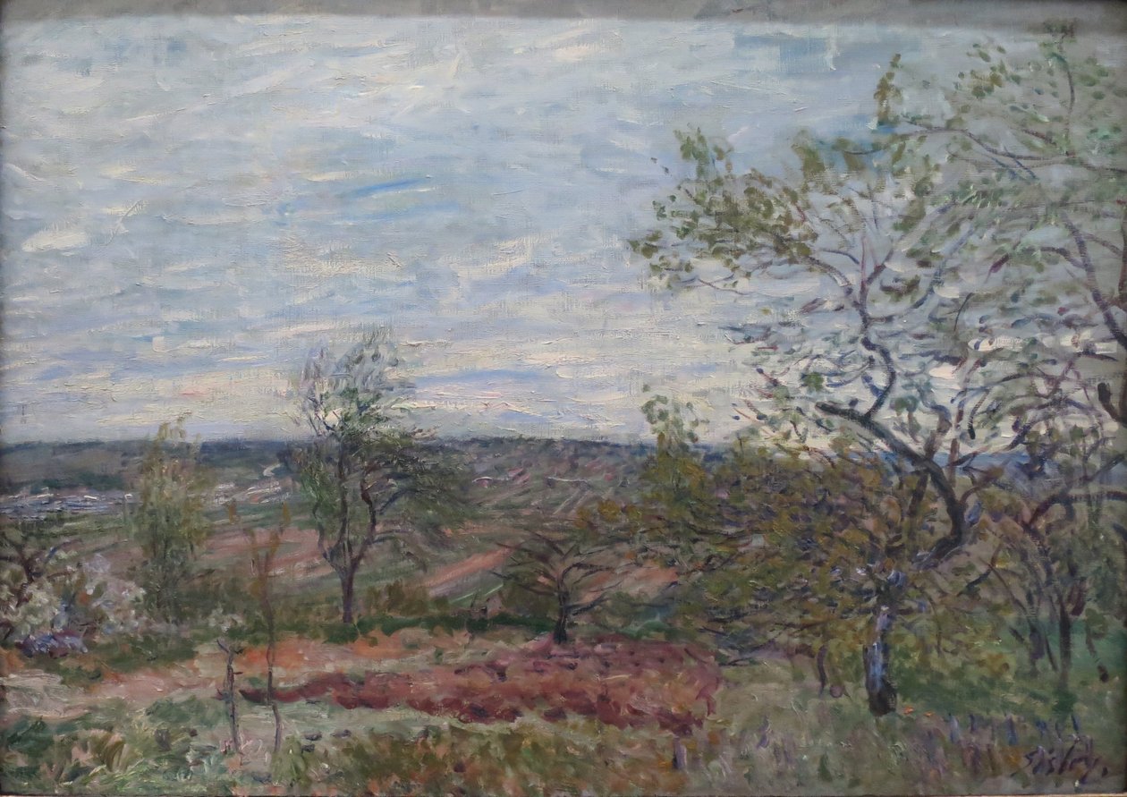 Día ventoso en Véneux de Alfred Sisley