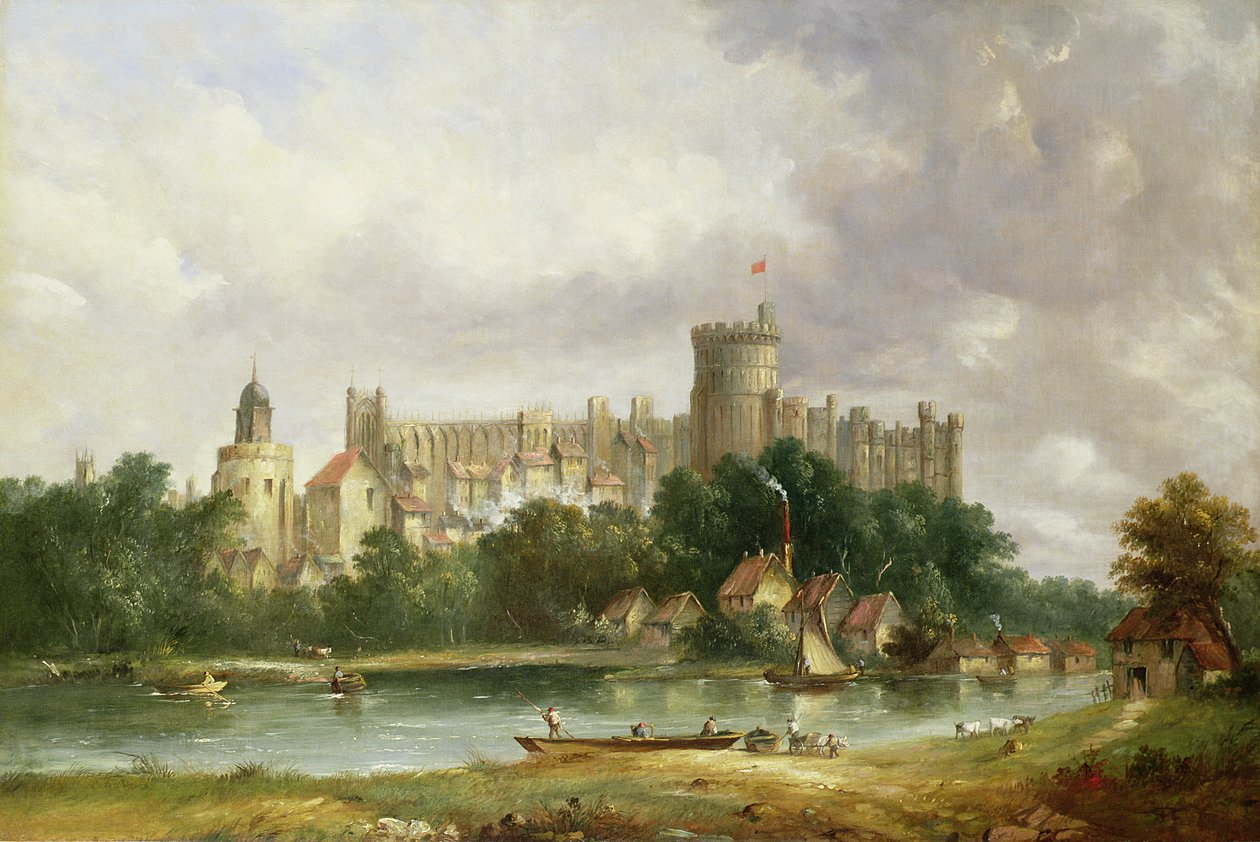 Castillo de Windsor: desde el Támesis de Alfred Gomersal Vickers
