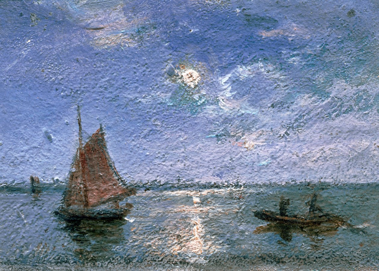 Barcos de Pesca a la Luz de la Luna de Alfred Wahlberg