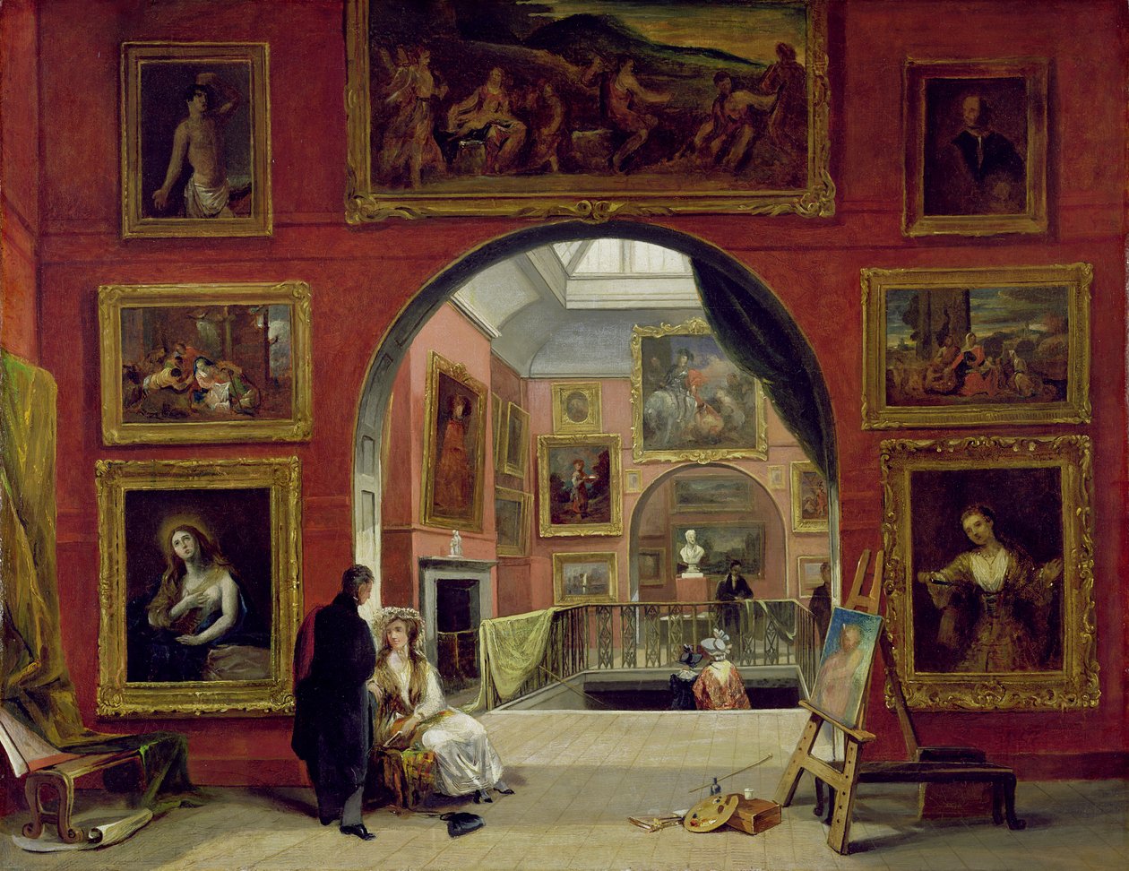 Interior de la Real Institución, durante la Exposición de Maestros Antiguos, Verano 1832, 1833 de Alfred Woolmer