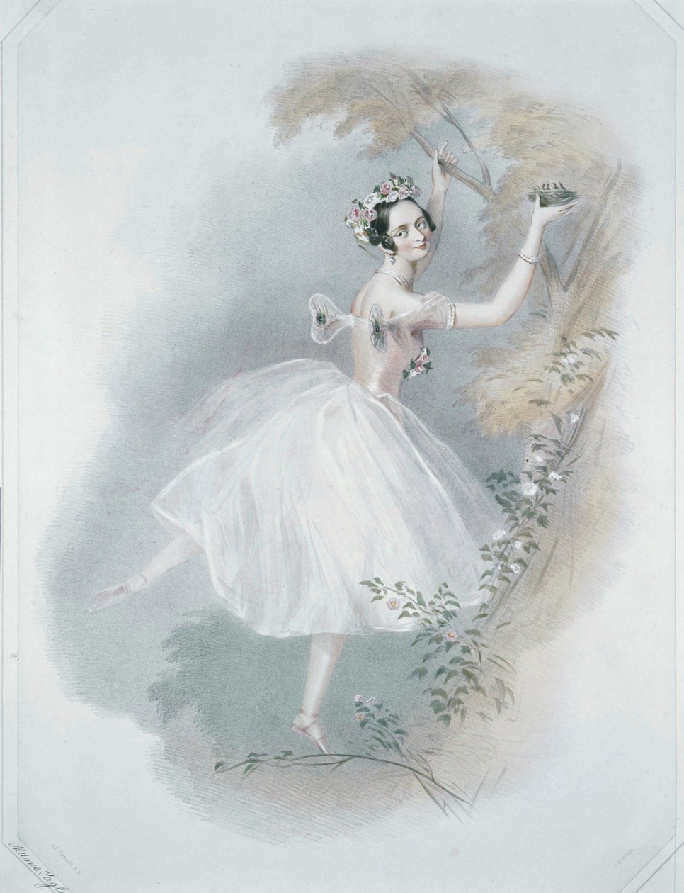 Marie Taglioni, la bailarina más famosa ... (impresión en color) de Alfred Edward Chalon