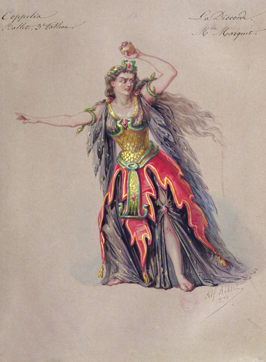Diseño de vestuario para Discordia en el ballet 