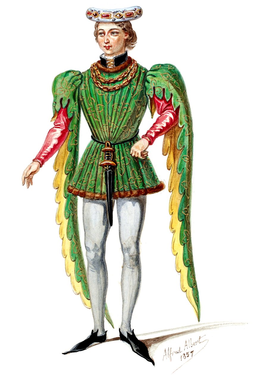 Halévy - La magicienne - modelos de vestuario de Alfred Albert - 02. Seigneur, coro masculino (retocado) de Alfred Albert