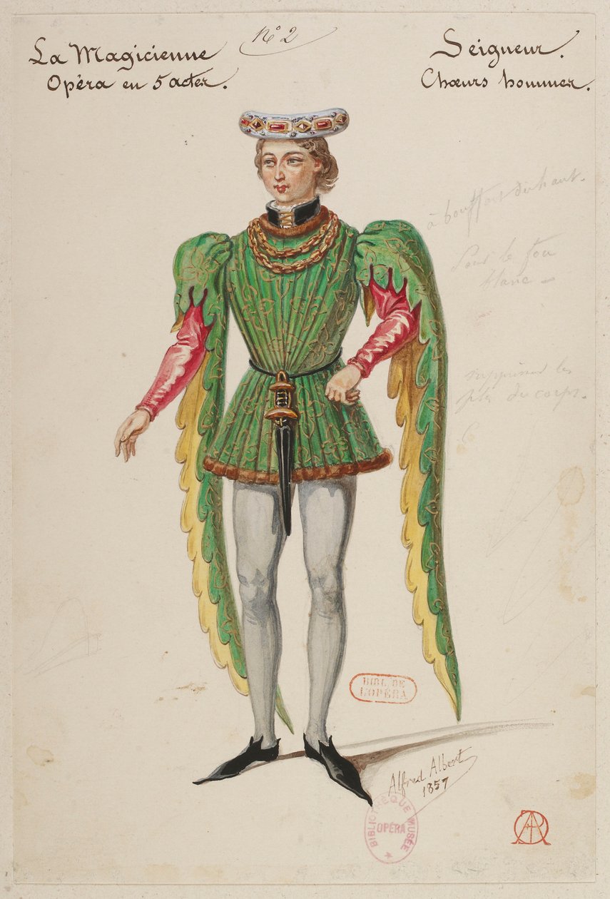 Halévy - La magicienne - modelos de vestuario de Alfred Albert - 02. Seigneur, coro masculino de Alfred Albert