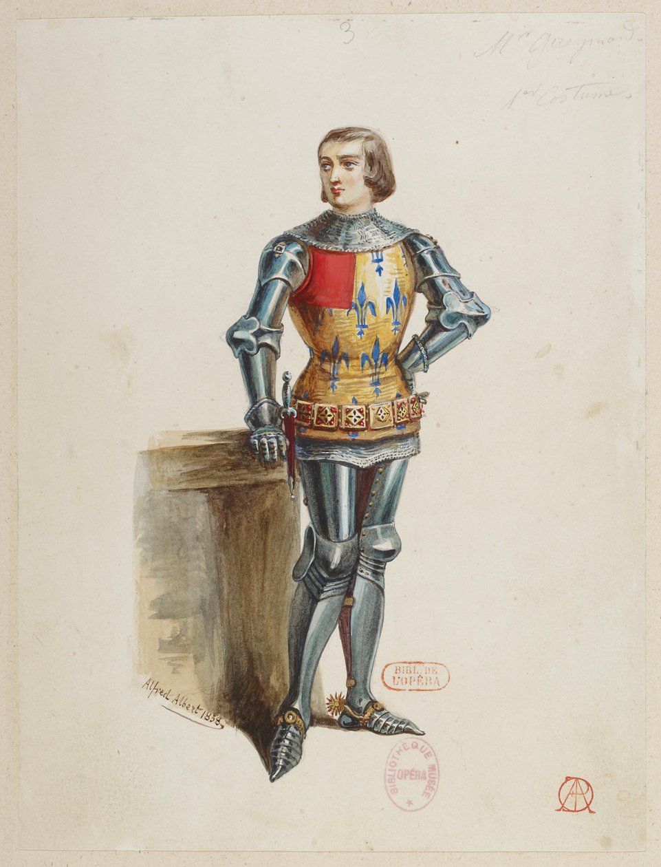 Halévy - La magicienne - modelos de vestuario de Alfred Albert - 03. (Réné, M. Gueymard, 1er. vestuario) (Réné), M. Gueymard, 1er vestuario de Alfred Albert