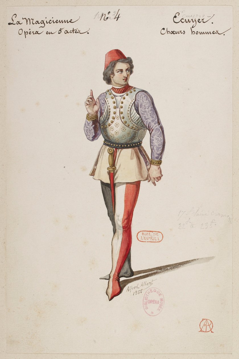 Halévy - La magicienne - modelos de vestuario de Alfred Albert - 04. Ecuyer, coro masculino de Alfred Albert