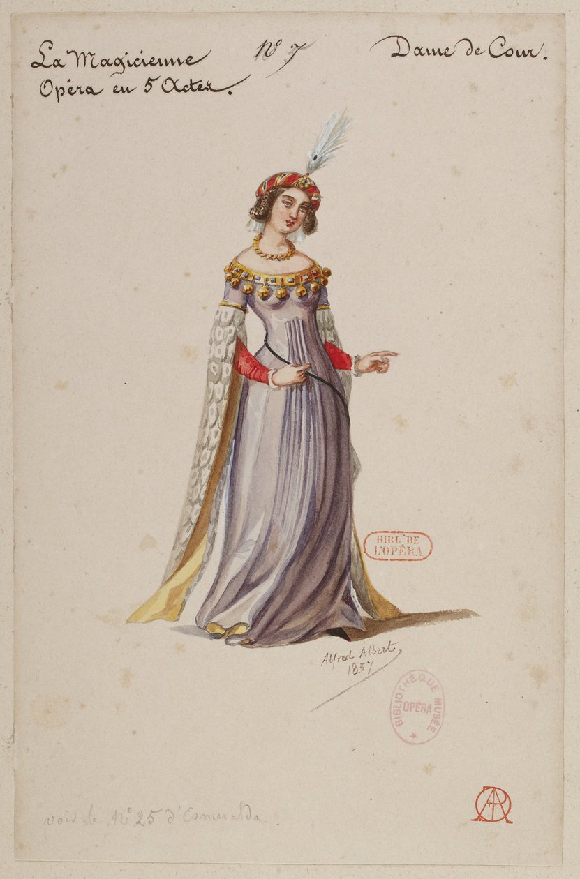 Halévy - La magicienne - diseños de vestuario de Alfred Albert - 07. La dama de la corte de Alfred Albert