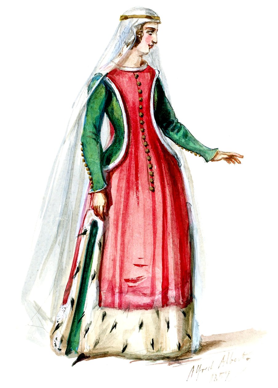 Halévy - La magicienne - modelos de vestuario de Alfred Albert - 08. Dame noble (retocada) de Alfred Albert