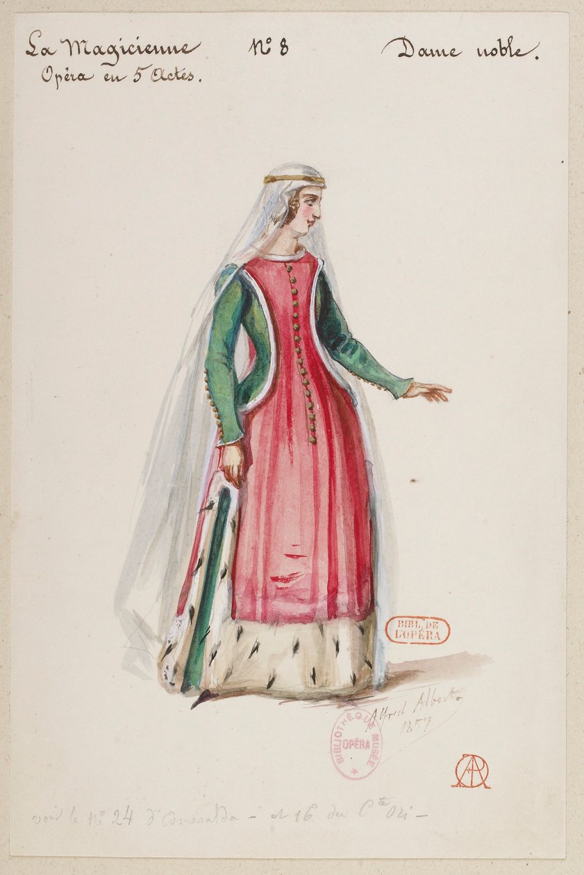 Halévy - La magicienne - modelos de vestuario de Alfred Albert - 08. Dama noble de Alfred Albert