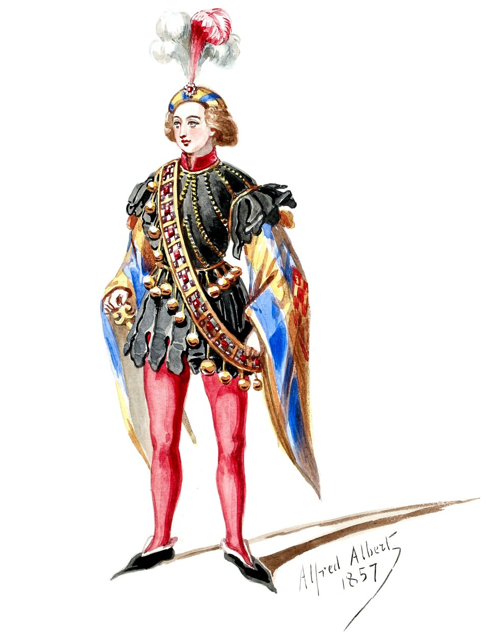 Halévy - La magicienne - modelos de trajes de Alfred Albert - 09. Página. Ocho figurantes (retocados) de Alfred Albert