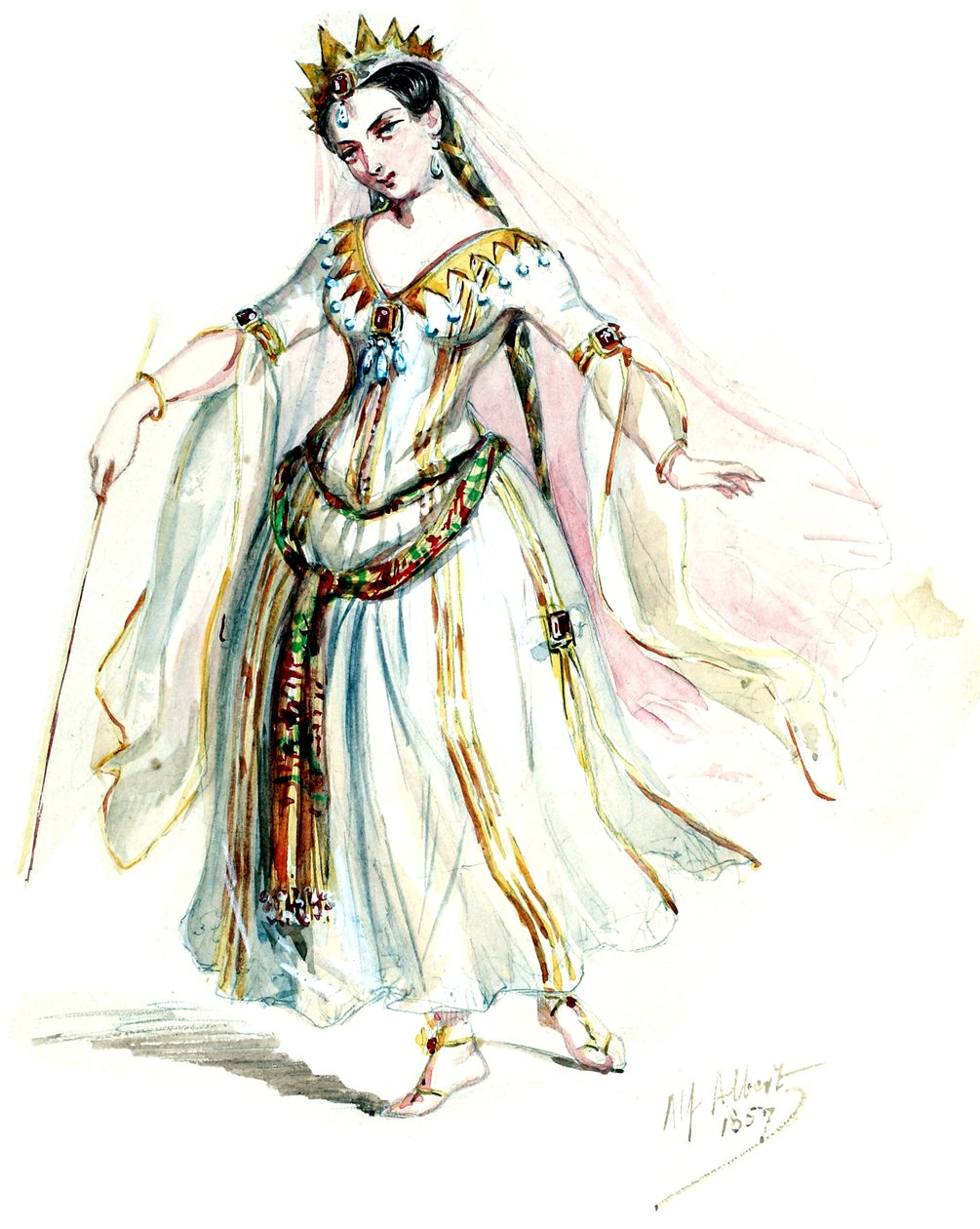 Halévy - La magicienne - modelos de vestuario de Alfred Albert - 10. hadas, coro de damas (retocado) de Alfred Albert