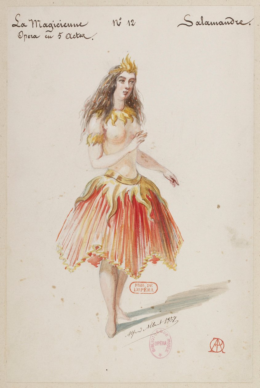 Halévy - La magicienne - modelos de vestuario de Alfred Albert - 12. Salamandre de Alfred Albert