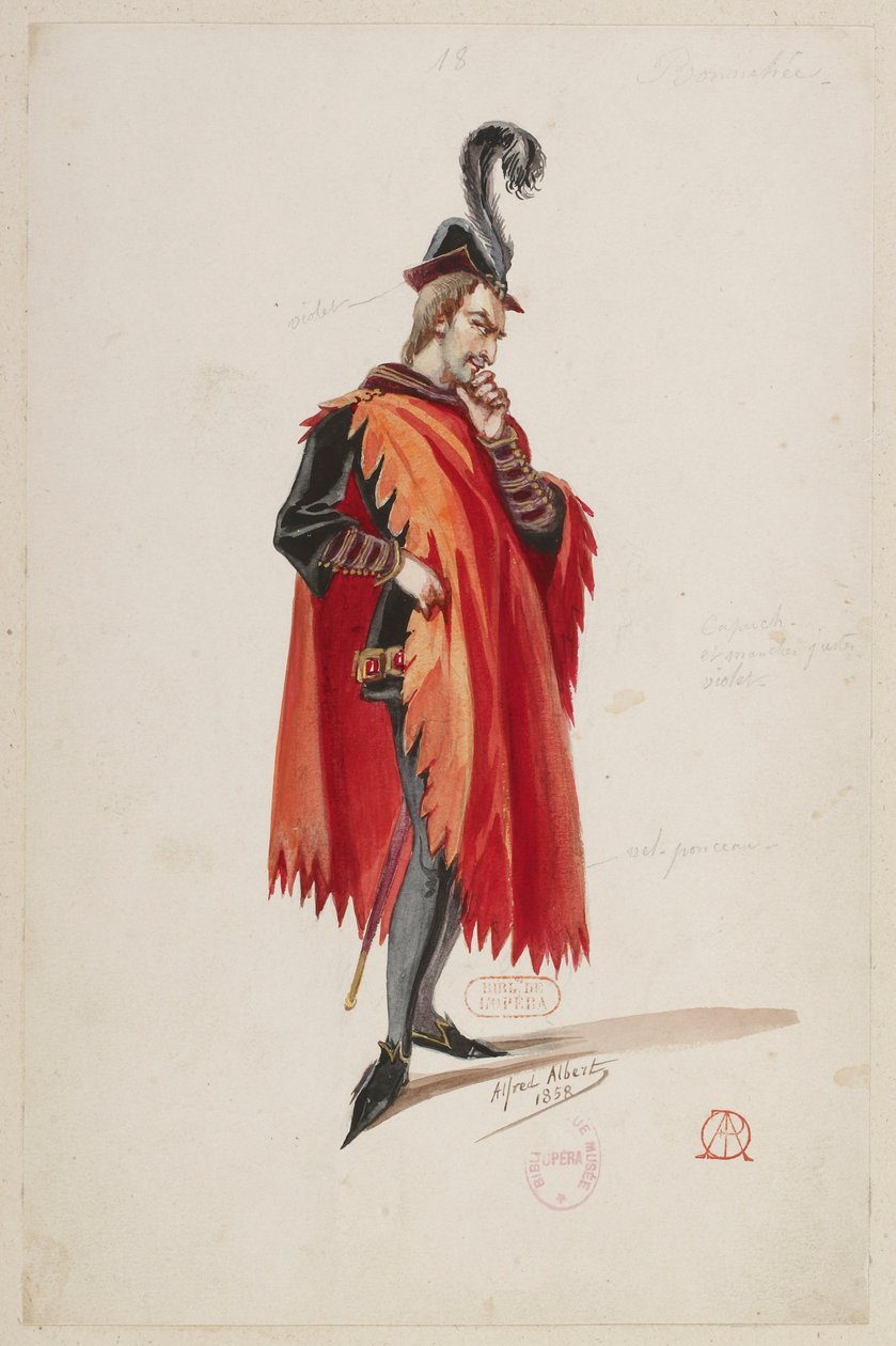 Halévy - La magicienne - modelos de trajes de Alfred Albert - 18. (Stello de Nici), M. Bonnehée de Alfred Albert