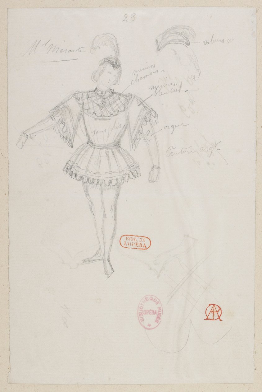 Halévy - La magicienne - modelos de vestuario de Alfred Albert - 23. M. Mérante, (pas de deux) M. Mérante, (pas de deux) de Alfred Albert