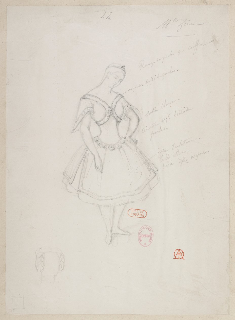 Halévy - La magicienne - modelos de vestuario de Alfred Albert - 24. Mlle Zina, (pas de deux) de Alfred Albert