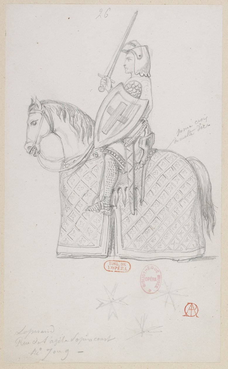 Halévy - El mago - modelos de trajes de Alfred Albert - 26 (Partida de ajedrez, caballo cristiano) de Alfred Albert