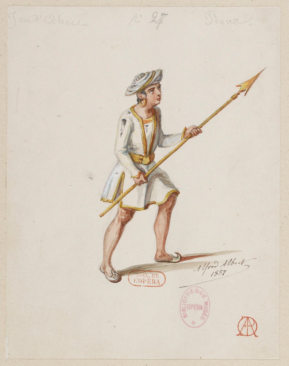 Halévy - La magicienne - modelos de vestuario de Alfred Albert - 27. Partida de ajedrez, peones (sarracenos) de Alfred Albert